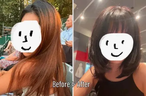 헤어 시술 후 고객 리뷰 사진 1