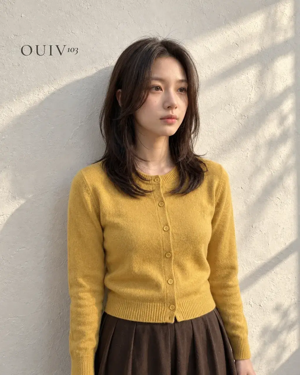 끝선이 안쪽으로 감기는 미디움 길이 C컬펌, 옆모습